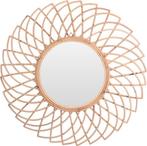 Spiegel Ø 90cm Gasing Kubu Hout, Huis en Inrichting, Woonaccessoires | Spiegels, Vepabins Groothandel B.V., Rond, Nieuw, Ophalen of Verzenden