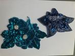 kleding applicatie 2 bloemen groen en blauw tesamen € 8,50, Ophalen of Verzenden, Nieuw, Overige typen