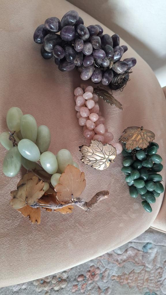 Natuurstenen Druiventrossen - Decoratie, Huis en Inrichting, Woonaccessoires | Kunstplanten en Kunstbloemen, Gebruikt, Ophalen of Verzenden