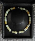 Echt Mexicaanse jade ketting + oorbellen, Sieraden, Tassen en Uiterlijk, Kettingen, Ophalen of Verzenden, Nieuw, Groen, Steen of Mineraal