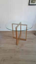 Ronde eettafel glas, Huis en Inrichting, Tafels | Eettafels, Ophalen, 50 tot 100 cm, Rond, 50 tot 100 cm