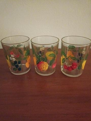3x 60-er jaren limonade glas VINTAGE! beschikbaar voor biedingen