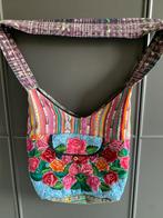 Grote hobo tas van geborduurde stof met rozen, Verzenden, Zo goed als nieuw, Overige kleuren