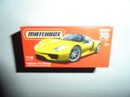 Matchbox Powergrabs - Porsche 918 Spyder (geel) 1:64, Ophalen of Verzenden, Nieuw, Auto