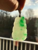 Gecertificeerde Jadeiet jade (FEI CUI) hanger 18kt Wit goud, Sieraden, Tassen en Uiterlijk, Antieke sieraden, Verzenden, Goud