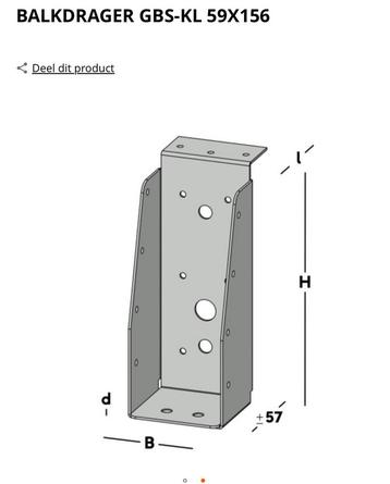13 stuks balkdrager met lip 59 x 156 GBS beschikbaar voor biedingen