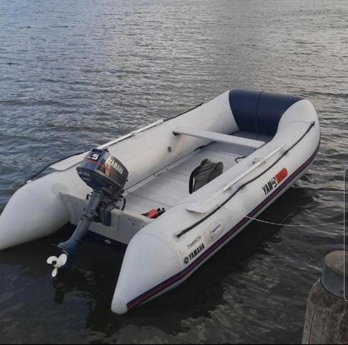 Yamaha RIBBOOT Yam380S met 5pk Yamaha motor en trailer, Watersport en Boten, Rubberboten, Zo goed als nieuw, Yamaha, Airdeck, Minder dan 70 pk