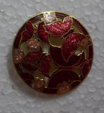 broche met vlinders rond Bijoux kleding sieraad email rood, Overige materialen, 4 tot 7 cm, Ophalen of Verzenden, Zo goed als nieuw