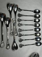GEBE  verzilverde (A 90) theelepels bloemen 13 stuks, Antiek en Kunst, Ophalen of Verzenden