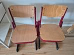 Twee stevige vintage schoolstoeltjes, Huis en Inrichting, Stoelen, Ophalen, Gebruikt, Twee, Overige kleuren
