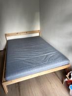 IKEA Neiden bed incl matras en lattenbodem 140x200 zgan, Wit, Tweepersoons, Zo goed als nieuw, Hout