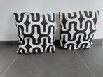 2 moderne kussens set zwart wit rits uitwasbaar 40 x 40 cm, Ophalen of Verzenden, Zo goed als nieuw, Overige kleuren, Vierkant