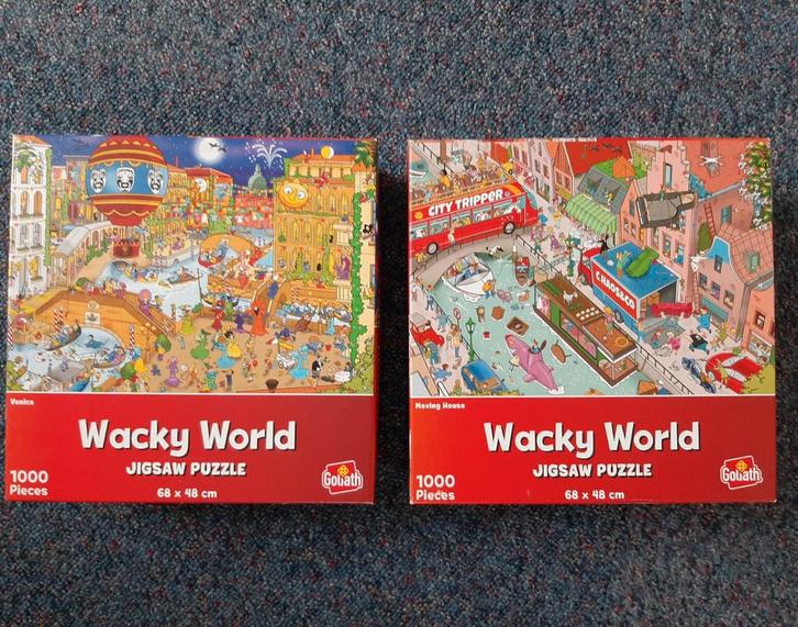 2x Wacky World Puzzel 1000 Stukjes, Hobby en Vrije tijd, Denksport en Puzzels, Zo goed als nieuw, Ophalen of Verzenden