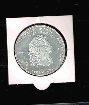 50 Gulden Zilver William en Mary 1989 /a.92 beschikbaar voor biedingen