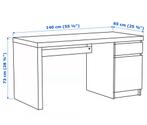 Malm bureau bruin, Huis en Inrichting, Ophalen, Zo goed als nieuw, Bureau
