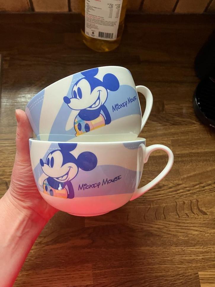 Set van 2 Mickey Mouse (Disney) soepkommen Marsberg studios, Verzamelen, Disney, Servies, Mickey Mouse, Ophalen of Verzenden