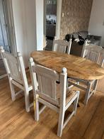 4 Rieten Stoelen Wit - 42x45x101cm, Ophalen, Gebruikt, Wit, Vier