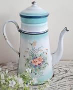 Antieke emaille cafetiere/koffiepot viooltjes, Antiek en Kunst, Antiek | Emaille, Ophalen of Verzenden