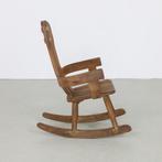 Brutalist Rocking Chair in Solid Oak by De Puydt, 1970s, Huis en Inrichting, Stoelen, Gebruikt, Ophalen