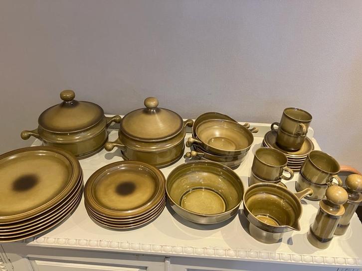 Vintage Goebel Oliva Servies - 27 Delig, Verzamelen, Retro, Huis en Inrichting, Ophalen