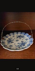 Mooi Delfts blauwe (koek) schaal met hengsel, Ophalen of Verzenden