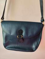 Maison de Bonneterie blauwleren vintage schoudertas 23x30x8, Overige merken, Blauw, Ophalen of Verzenden, Zo goed als nieuw