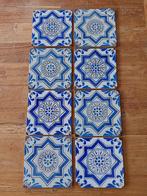 8x antieke ornament tegel blauw/paars Harlingen, Ophalen