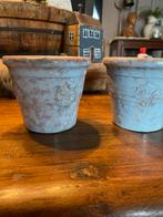 2 bloempotjes, Rond, Ophalen of Verzenden, Zo goed als nieuw, Aardewerk