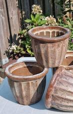 🎯 LAATSTE WEEK  🎄🎄  2 Zware bloempotten ( buiten)  SAMEN, Ophalen, Steen, Rond, Tuin