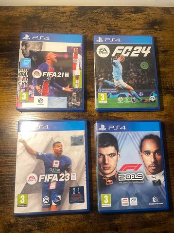 Playstation 4 spellen! (fifa 21, FC 24, fifa 23 en F1 2019) beschikbaar voor biedingen
