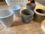 Bloempotjes 5 stuks GRATIS, Rond, Ophalen of Verzenden, Aardewerk, Minder dan 40 cm