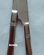 Amefa messen gladde handvatten met drie strepen, Ophalen of Verzenden, Gebruikt, Rvs of Chroom