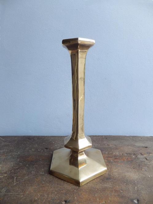 grote vintage kandelaar messing art deco hollywood regency, Antiek en Kunst, Antiek | Koper en Brons, Ophalen