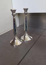 2 zilveren Judaica Sabbath kandelaars (hoogte 20,5 cm), Ophalen of Verzenden, Zilver