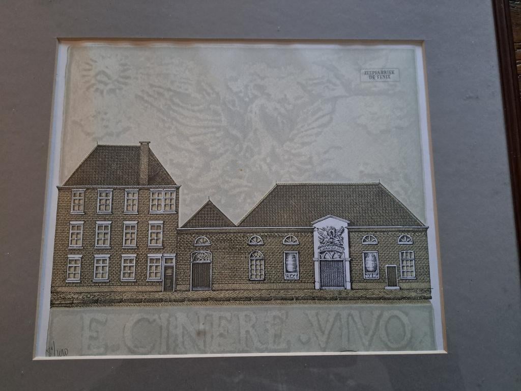 Zeepfabriek Fenix Zwolle ets, Antiek en Kunst, Kunst | Etsen en Gravures, Ophalen of Verzenden