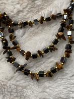 Hematiet tijgeroog tigereye edelsteen ketting mineralen, Sieraden, Tassen en Uiterlijk, Kettingen, Ophalen, Nieuw, Bruin, Steen of Mineraal