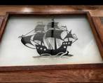 Antiek art deco dienblad met schip, Antiek en Kunst, Ophalen of Verzenden