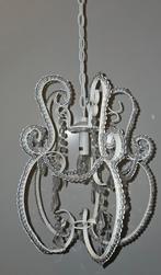 Elegante Kroonluchter met kristallen en kraaltjes., Ophalen, Klassiek, Zo goed als nieuw, Glas