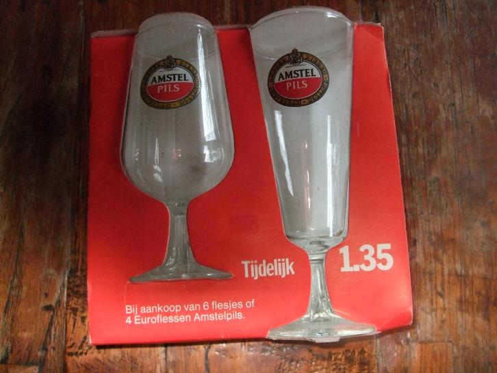 Amstel glazenset (nr.3) 2 stuks, Verzamelen, Biermerken, Nieuw, Glas of Glazen, Amstel, Ophalen of Verzenden