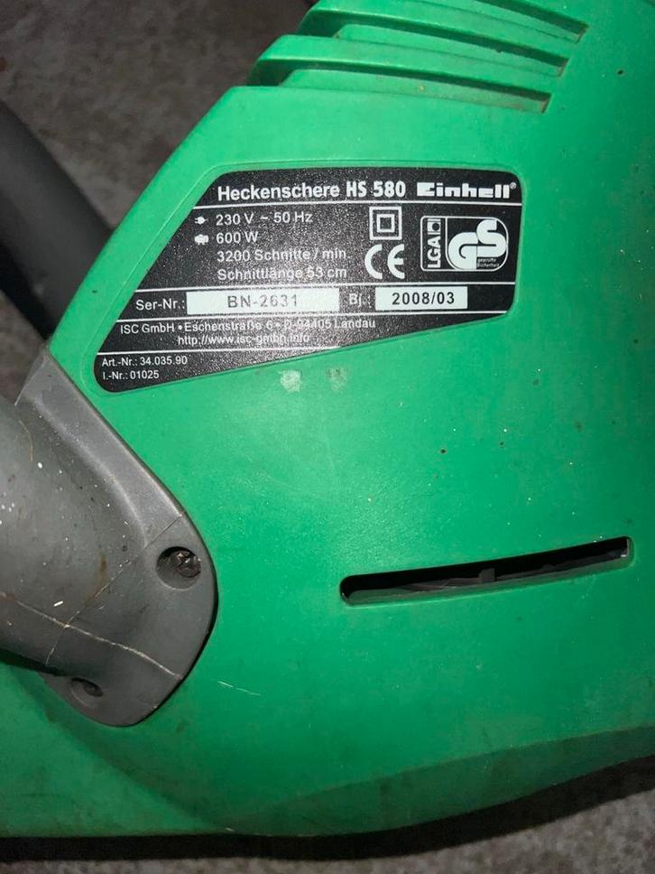 Heggenschaar Einhell HS 580 - Goede Staat!, Tuin en Terras, Heggenscharen, Zo goed als nieuw, Elektrisch, Ophalen of Verzenden