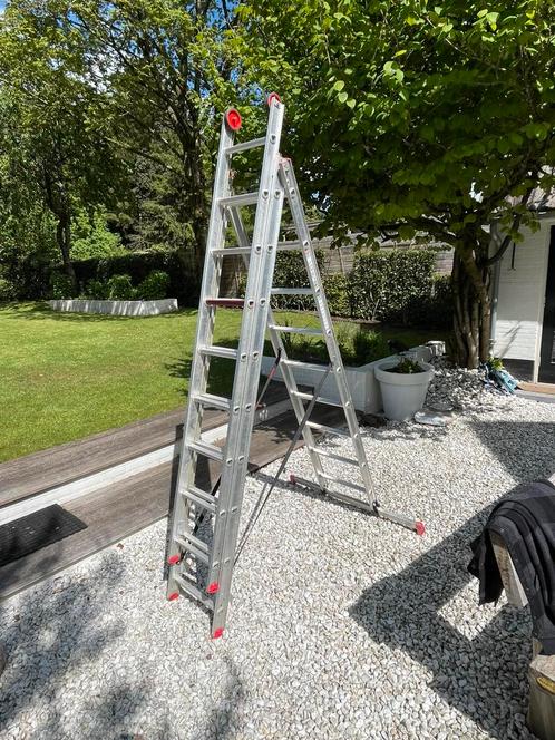 Te koop zgan 3delige ladder Altrex Allround AR 3060, Doe-het-zelf en Verbouw, Ladders en Trappen, Zo goed als nieuw, 4 meter of meer