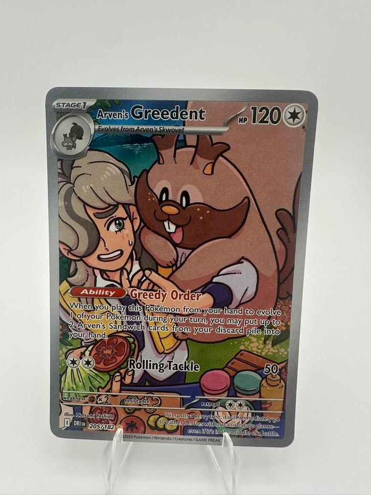 Arven’s greedent 205 / 182, Hobby en Vrije tijd, Verzamelkaartspellen | Pokémon, Zo goed als nieuw, Ophalen of Verzenden
