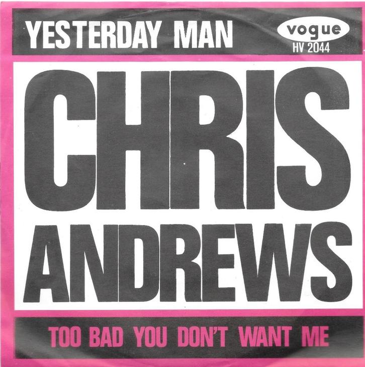 Chris Andrews: Yesterday man, Cd's en Dvd's, Vinyl Singles, Gebruikt, Single, Pop, 7 inch, Ophalen of Verzenden
