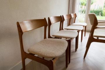 Deense Mid century Erik Buch vintage stoelen beschikbaar voor biedingen