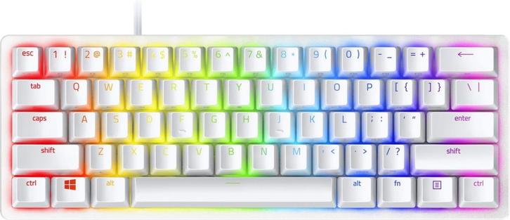 Razer Huntsman Mini Qwerty - Red Switch - RGB - 60% - Wit, Computers en Software, Toetsenborden
