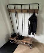 Staande kapstok met schoenenrek metaal hout industrieel, Ophalen, Zo goed als nieuw, Staande kapstok, 150 tot 200 cm