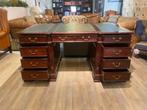 Klassiek Engelse chesterfield bureau Mahoniehout groen, Huis en Inrichting, Bureaus, Ophalen of Verzenden