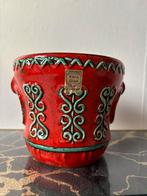 Vintage bloempot Ü-Keramik West-Germany 13x15 cm, Tuin en Terras, Bloempotten, Rond, Ophalen of Verzenden, Zo goed als nieuw, Aardewerk