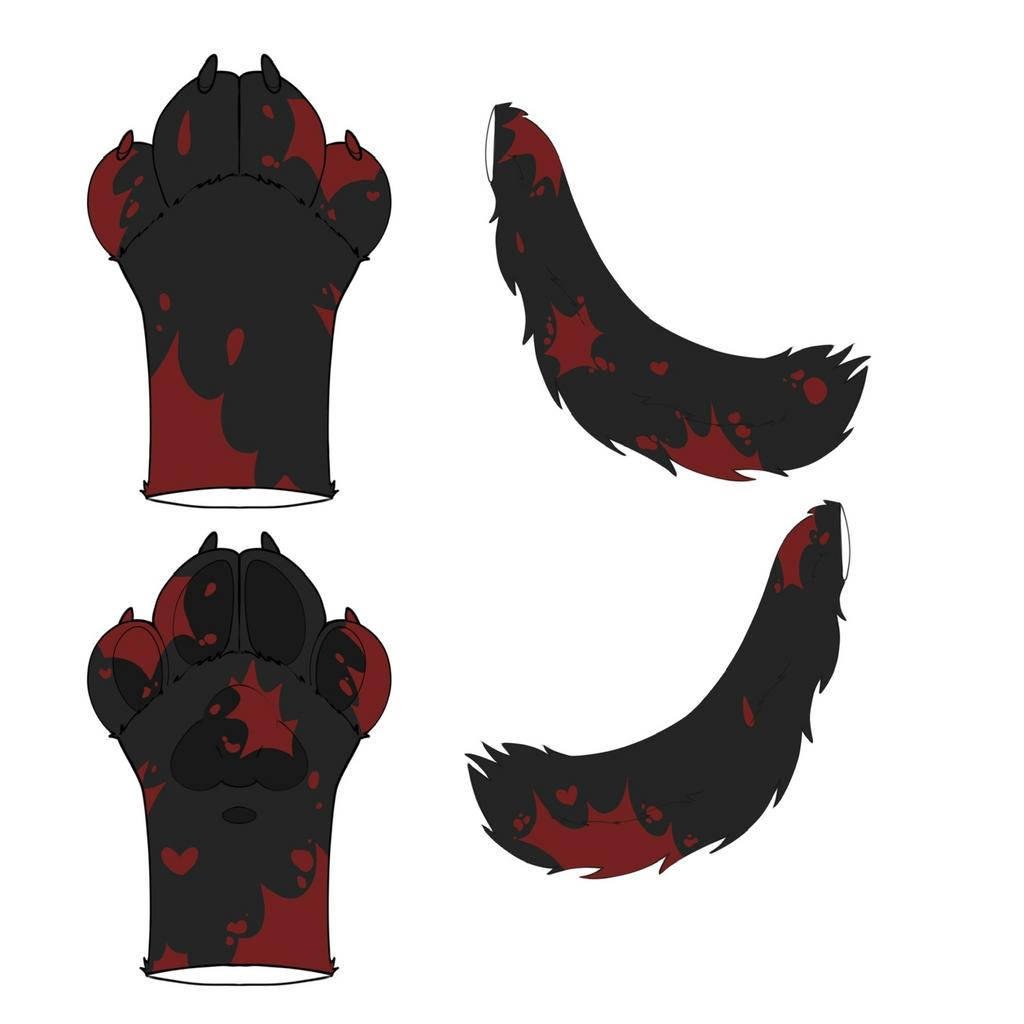 Fursuit paws and tail pre-claim, Verzenden, Zo goed als nieuw