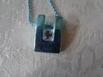 blauwe hanger met 1 blauw kristal steen nr k 5623, Overige materialen, Blauw, Nieuw, Ophalen of Verzenden